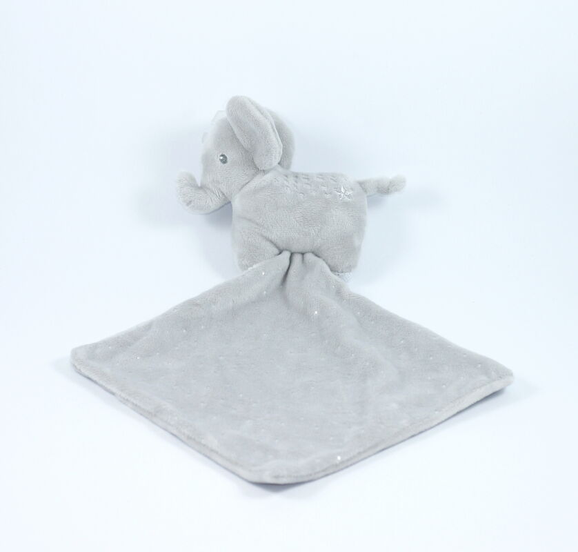  baby comforter beige grey elephant star 
